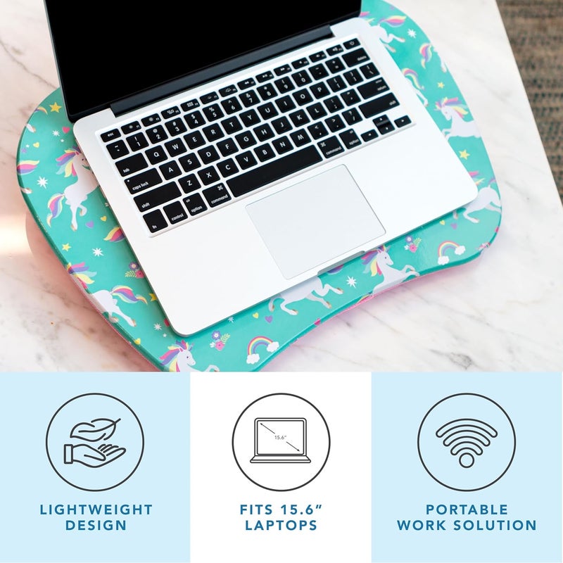 LapGear MyStyle Portable Lap Desk with Cushion - Unicorn - Fits up to 15.6 Inch Laptops - Style No. 45357 - Image 2